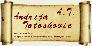 Andrija Totošković vizit kartica